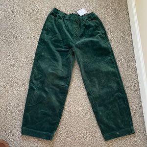 Stoic Green Corduroy Cropped Beach Pants